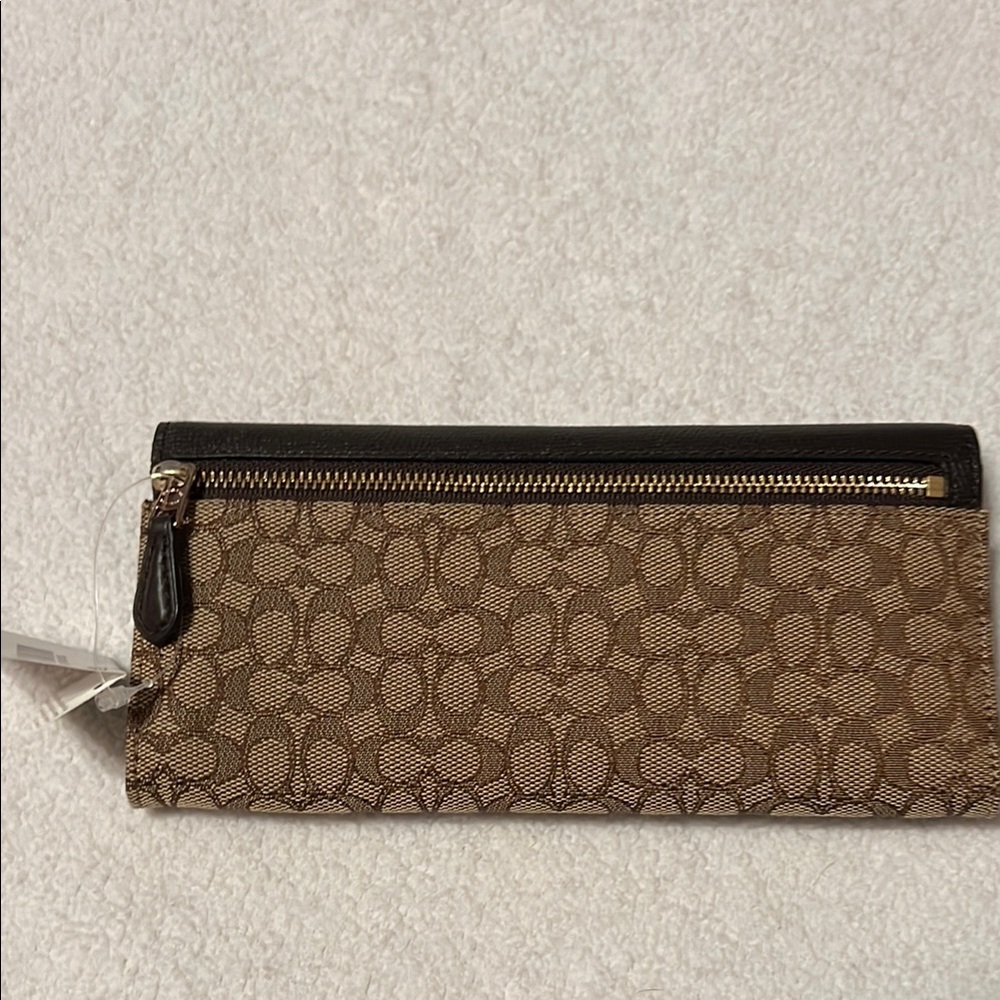 Coach Brown leather / Brown signature pattern Wallet - Picture 2 of 6
